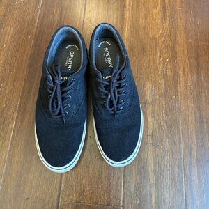 Men's Black Sperry Top-Sider Casual Boat, Wool-Polyester, Memory Foam Size 12